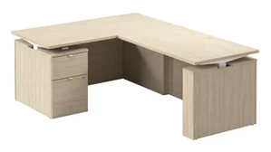 Adjustable Height Desks & Tables Bush 60in Height Adjustable L-Shaped Standing Desk with File Cabinet