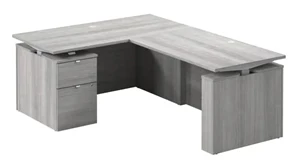 Adjustable Height Desks & Tables Bush 60in Height Adjustable L-Shaped Standing Desk with File Cabinet