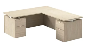 Adjustable Height Desks & Tables Bush 72in W Height Adjustable L-Shaped Standing Desk with Drawers