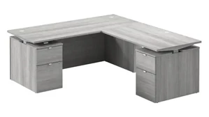 Adjustable Height Desks & Tables Bush Furniture 72in W Height Adjustable L-Shaped Standing Desk with Drawers