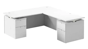 Adjustable Height Desks & Tables Bush 72in W Height Adjustable L-Shaped Standing Desk with Drawers