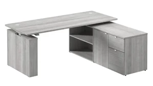 Adjustable Height Desks & Tables Bush 72in W Electric Height Adjustable Standing Desk with Storage