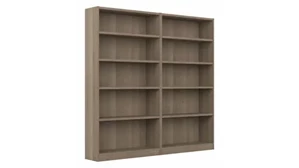 Standard Bookcases Bush Furnishings 5 Shelf Bookcase - Set of 2