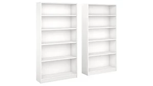 Standard Bookcases Bush Furnishings 5 Shelf Bookcase - Set of 2