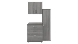 Storage Cabinets Bush 44in W 3 Piece Modular Storage Set with Floor and Wall Cabinets