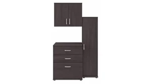 Storage Cabinets Bush 44in W 3 Piece Modular Storage Set with Floor and Wall Cabinets