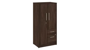 Tall Storage Cabinets Bush Furnishings Wardrobe Cabinet with Drawers