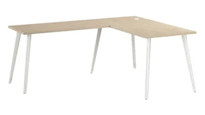 L Shaped Desk Shells Bush 60in W x 30in D L-Shaped Desk with Splayed Metal Legs