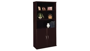 Standard Bookcases Bush Furnishings Open Double Bookcase with Doors