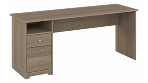 Stand-Alone Single Pedestal Desks Bush 72in W Computer Desk with Drawers