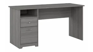 Stand-Alone Single Pedestal Desks Bush Furnishings 60in W Computer Desk with Drawers