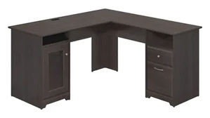 L Shaped Double Pedestal Desks Bush Furnishings 60in W L-Shaped Desk