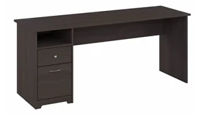 Stand-Alone Single Pedestal Desks Bush Furnishings 72in W Computer Desk with Drawers