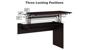 Standing Desks - Manually Adjustable Bush Furnishings 42" W 3 Position Sit to Stand Desk Return