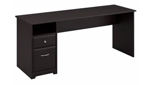 Stand-Alone Single Pedestal Desks Bush Furnishings 72in W Computer Desk with Drawers