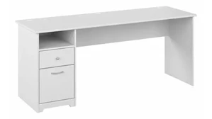 Stand-Alone Single Pedestal Desks Bush Furnishings 72in W Computer Desk with Drawers