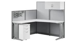 Cubicles Bush Furnishings L-Workstation with Storage