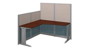 Cubicles Bush Furnishings 65in W x 65in D L-Shaped Cubicle Desk
