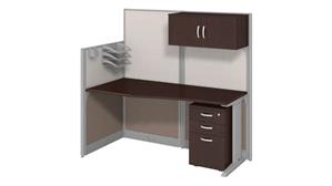 Workstations & Cubicles Bush 65in W Straight Cubicle Desk with Storage, Drawers, and Organizers