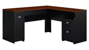 L Shaped Double Pedestal Desks Bush Furnishings 60in W L-Shaped Desk