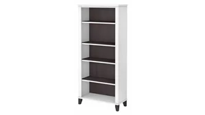 Standard Bookcases Bush Furnishings Tall 5 Shelf Bookcase