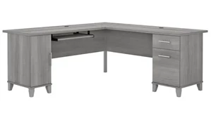 L Shaped Double Pedestal Desks Bush Furnishings 72in W L-Shaped Desk with Storage