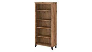Standard Bookcases Bush Furnishings Tall 5 Shelf Bookcase
