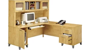 L Shaped Desks with Hutch Bush Furnishings L Shaped Desk with Hutch