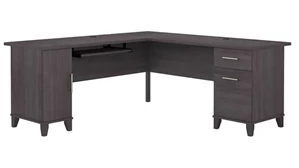 L Shaped Double Pedestal Desks Bush Furnishings 72in W L-Shaped Desk with Storage