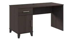 Stand-Alone Single Pedestal Desks Bush Furniture 54in W Office Desk with Drawer and Storage Cabinet