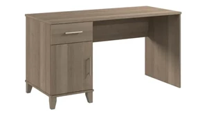 Stand-Alone Single Pedestal Desks Bush Furnishings 54in W Office Desk with Drawer and Storage Cabinet