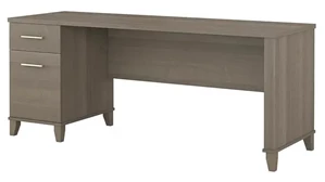 Stand-Alone Single Pedestal Desks Bush Furniture 72in W Office Desk with Drawers