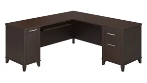 L Shaped Double Pedestal Desks Bush Furnishings 72in W L-Shaped Desk with Storage