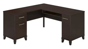 L Shaped Double Pedestal Desks Bush Furniture 60in W L-Shaped Desk with Storage
