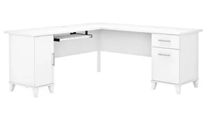 L Shaped Double Pedestal Desks Bush Furnishings 72in W L-Shaped Desk with Storage