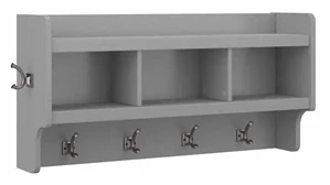 Coat Racks & Hall Trees Bush Furnishings 40in W Wall Mounted Coat Rack with Shelf