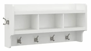 Coat Racks & Hall Trees Bush Furnishings 40in W Wall Mounted Coat Rack with Shelf