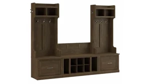 Benches Bush Furnishings Entryway Storage Set with Hall Trees and Shoe Bench with Drawers