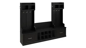 Benches Bush Furnishings Entryway Storage Set with Hall Trees and Shoe Bench with Drawers