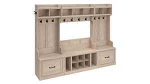 Benches Bush Full Entryway Storage Set with Coat Rack and Shoe Bench with Drawers