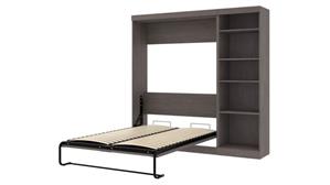 Murphy Beds Bestar Office Furniture 90in W Queen Murphy Bed with Storage Unit