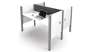 Benching Bestar Double Face to Face Workstation - White with Tack Boards