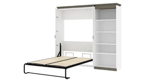 Murphy Beds - Full Bestar Office Furniture 88in W Full Murphy Bed with Shelving Unit