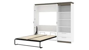 Murphy Beds - Full Bestar Office Furniture 88in W Full Murphy Bed and Shelving Unit with Drawers