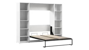 Murphy Beds - Full Bestar Office Furniture 99in W Full Murphy Bed with Closet Organizer
