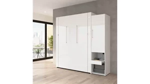 Murphy Beds - Queen Bestar Office Furniture Queen Murphy Bed and Storage Cabinet with Pull-Out Shelf (87in W)