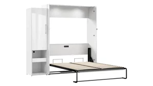 Murphy Beds - Queen Bestar Office Furniture Queen Murphy Bed and Storage Cabinet with Pull-Out Shelf (87in W)