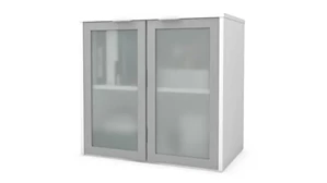 Desk Hutches Bestar 30in W Hutch with Frosted Glass Doors