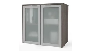 Desk Hutches Bestar 30in W Hutch with Frosted Glass Doors