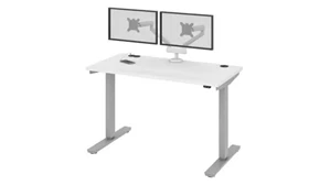 Standing Desks - Electronically Adjustable Bestar Office Furniture 48in W x 24in D Standing Desk with Dual Monitor Arm